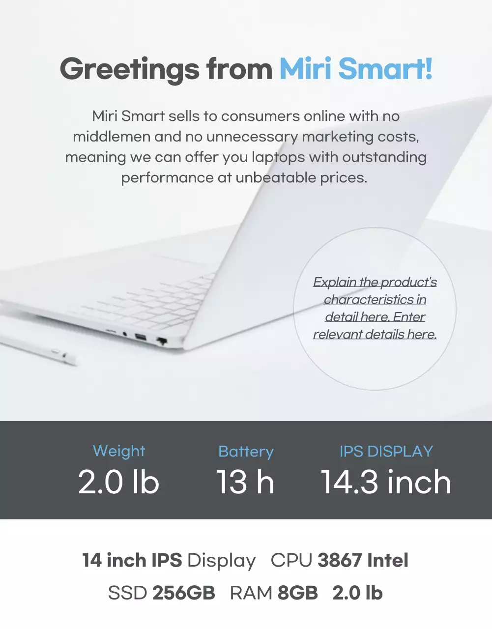 Grey Modern Laptop Advertisement Poster