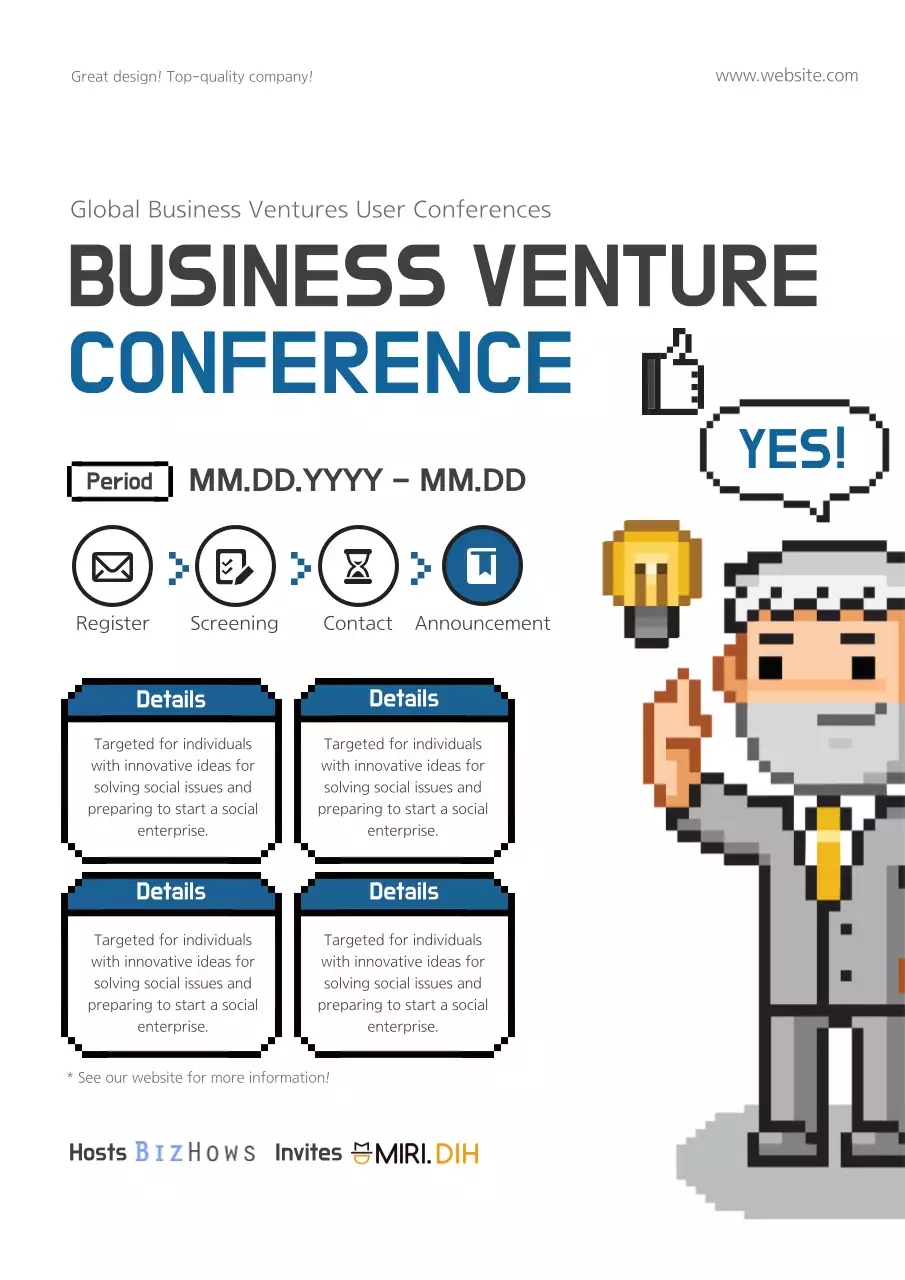 Grey Modern Business Conference Announcement Poster