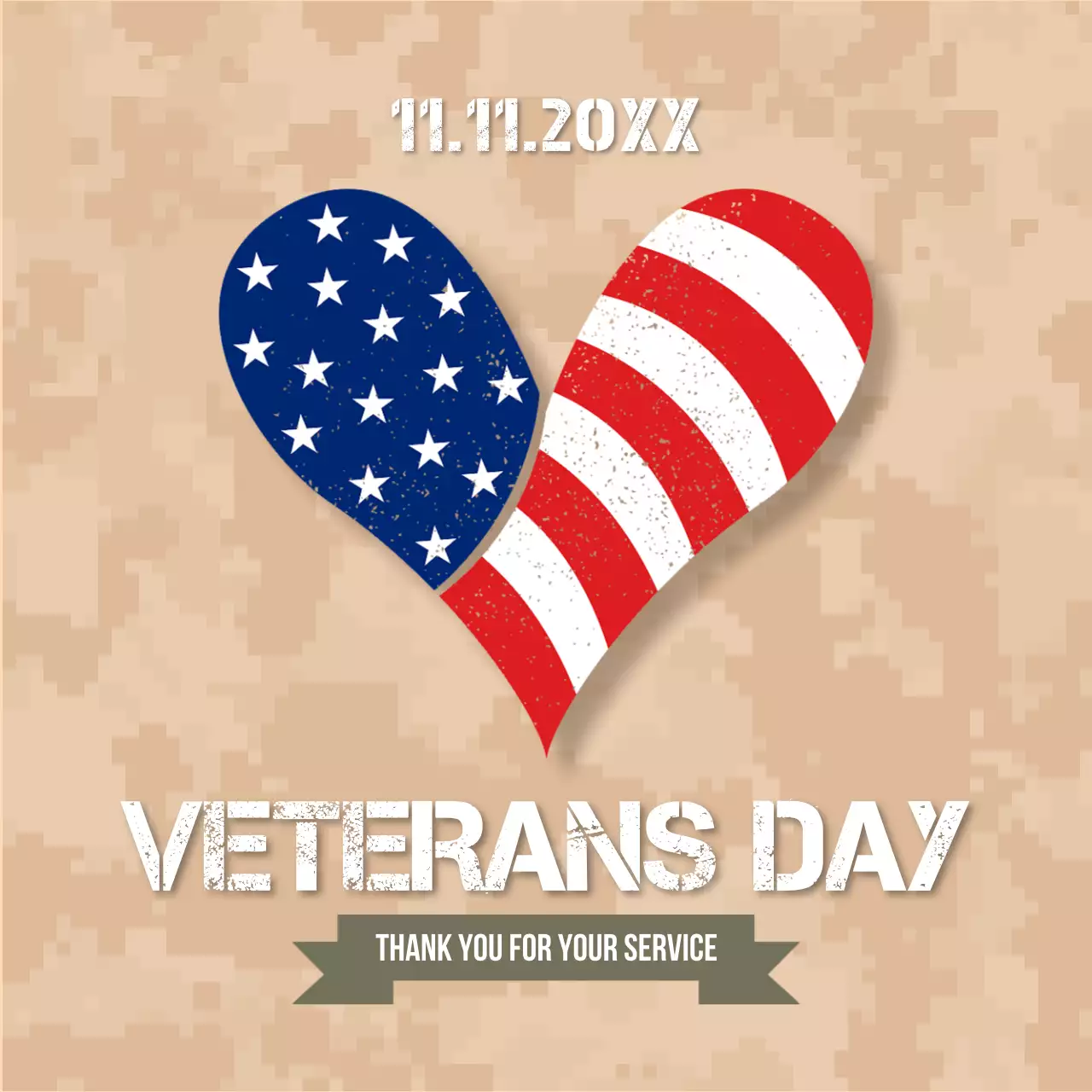 Beige and blue basic Veteran's Day publicity