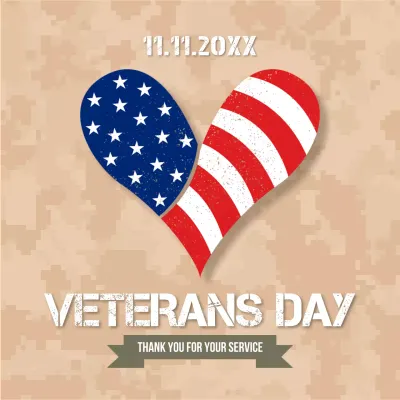Beige and blue basic Veteran's Day publicity