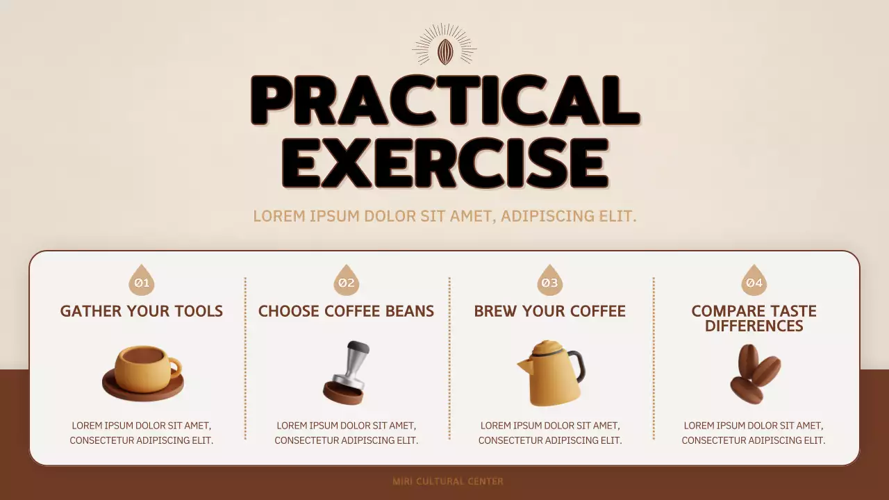 베이지색 커피 교육 따뜻한 프레젠테이션 
