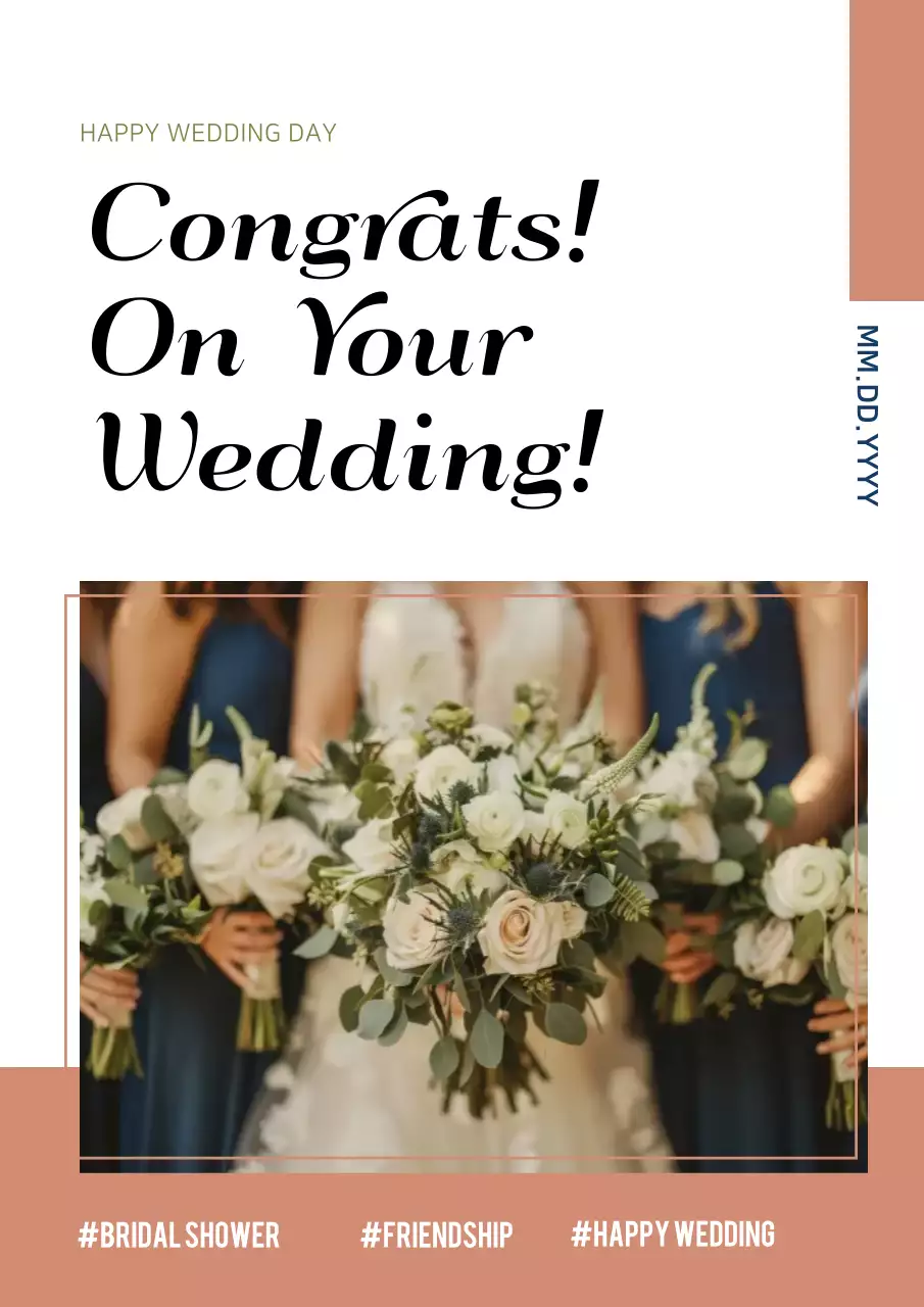 Beige Traditional Wedding Invitation Poster