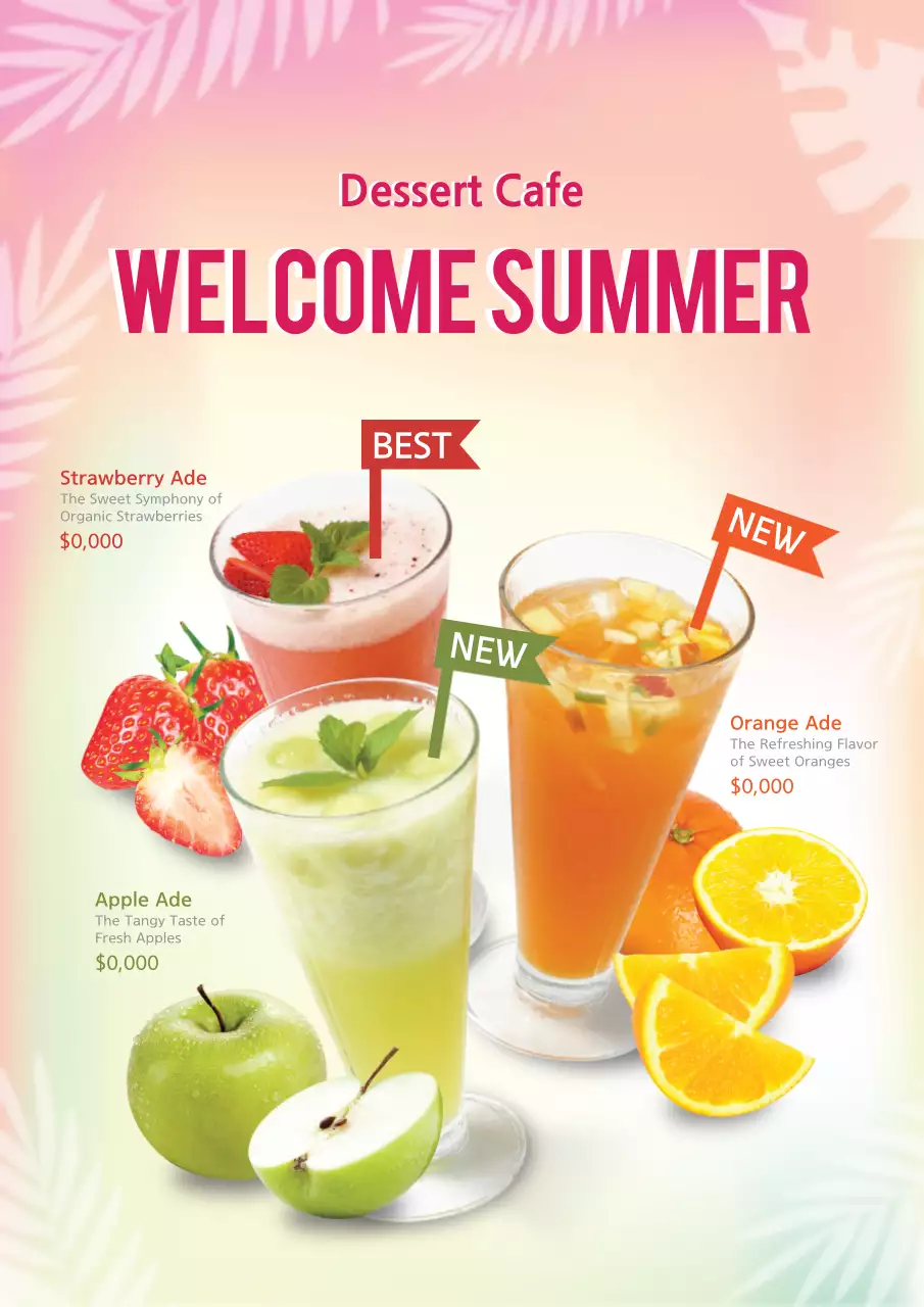 Pink Tropical Summer Promotion Poster