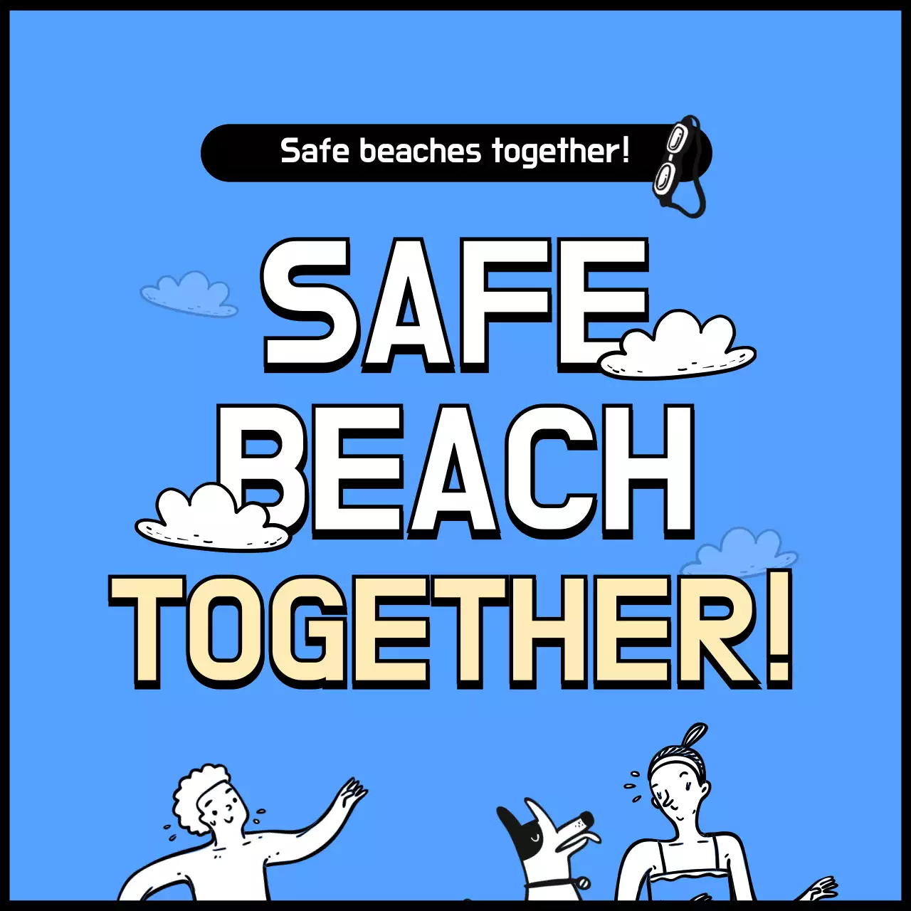 Blue Modern Beach Guide Instagram Carousel