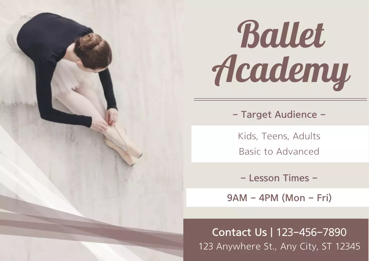 Beige Elegant Ballet Promotion Poster