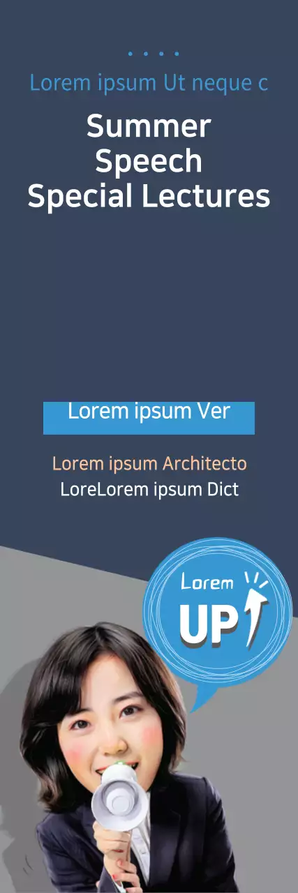 Faixa de palestra de discurso moderno azul