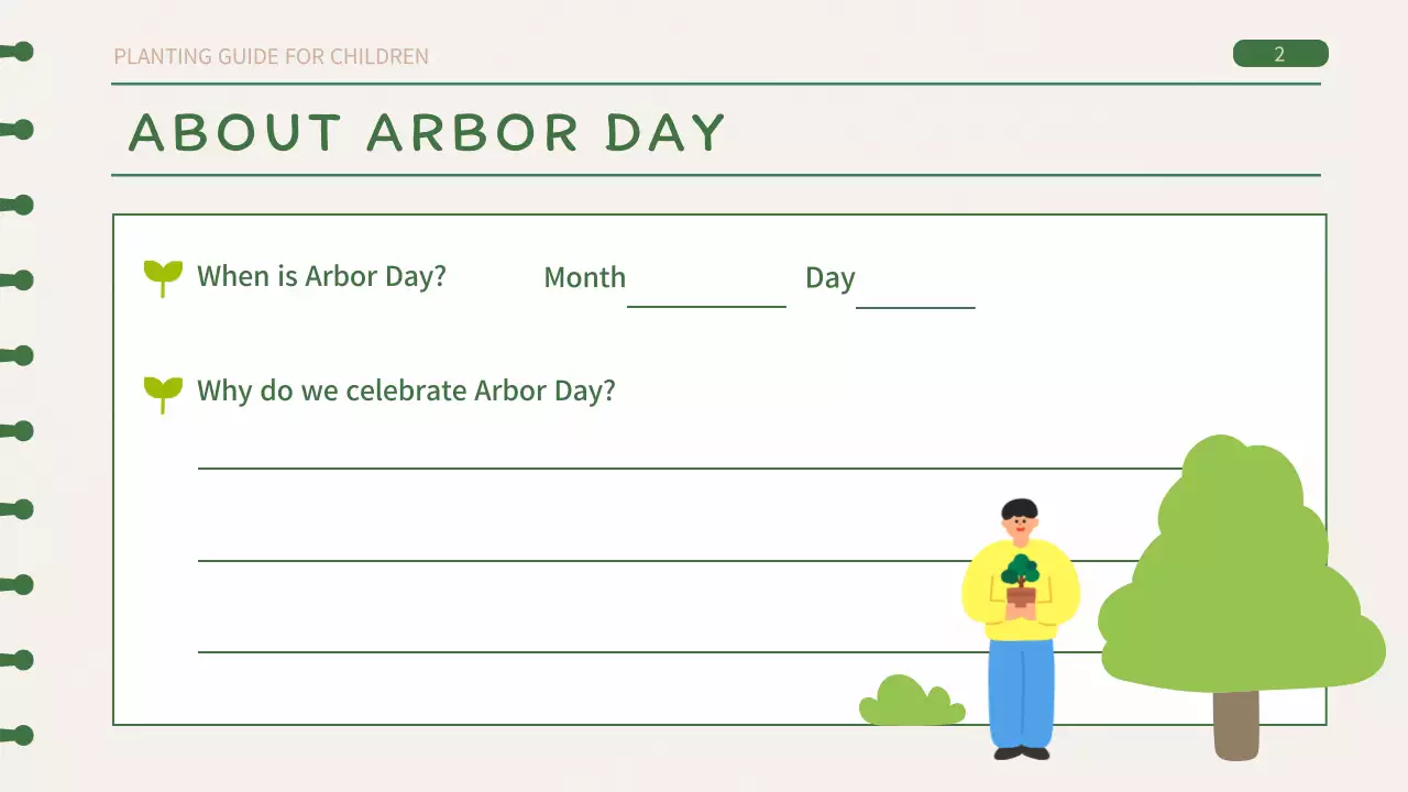 Green Illustrated Arbor Day Activity Sheet