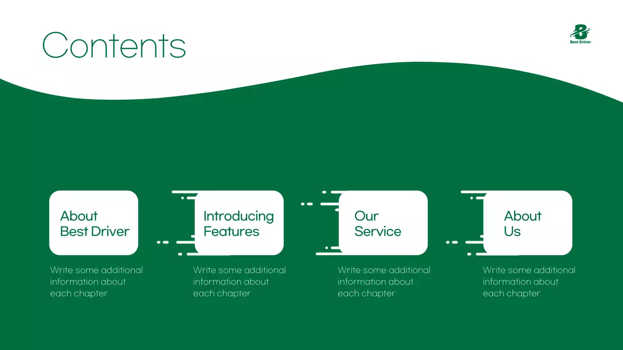 Green Minimal Driver Service Promotion Presentation