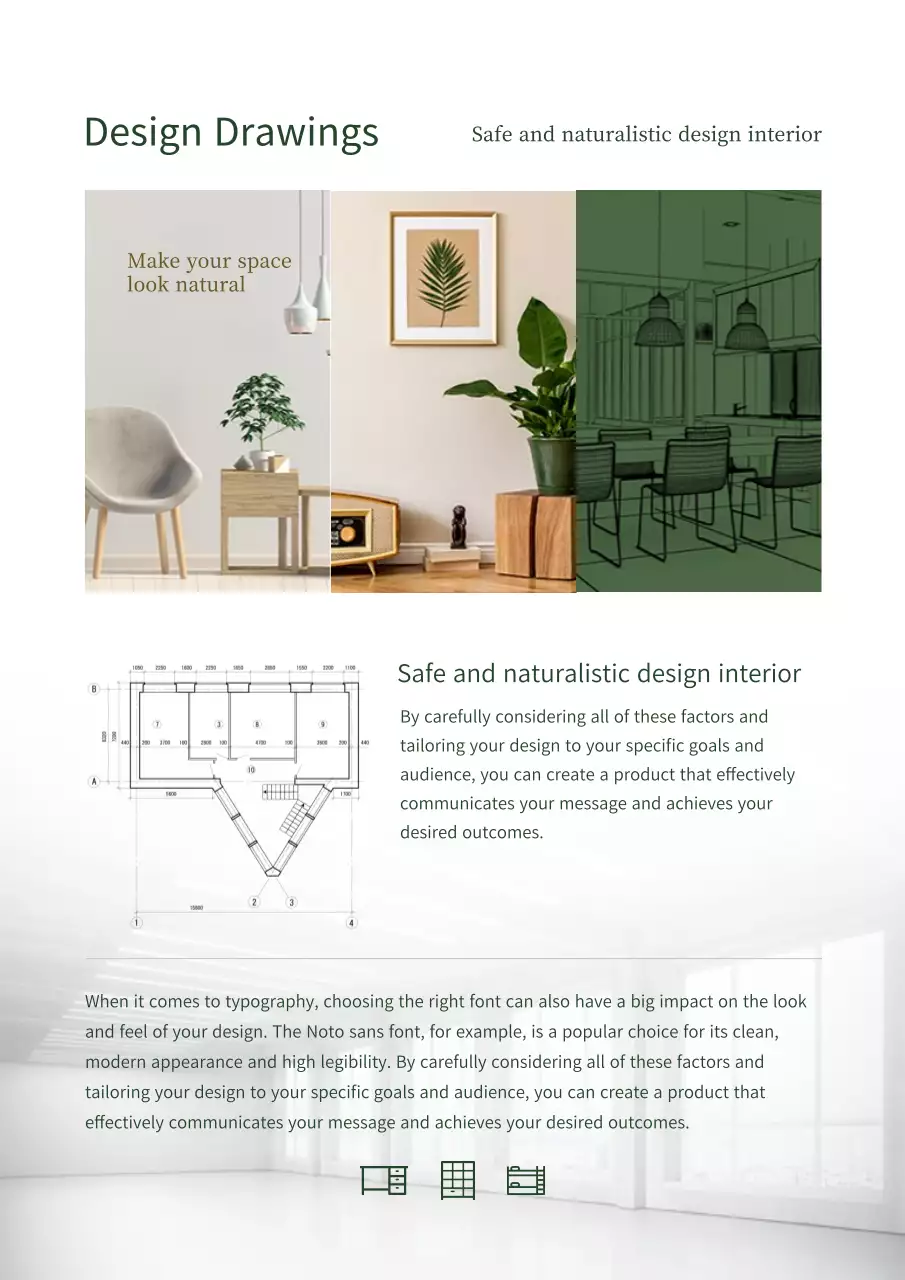Green and Brown Interior Materials Portfolio Theme (Portrait Corporate Documentation)