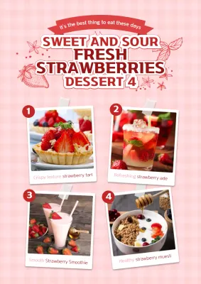 Pink Trendy Strawberry Promotion Poster