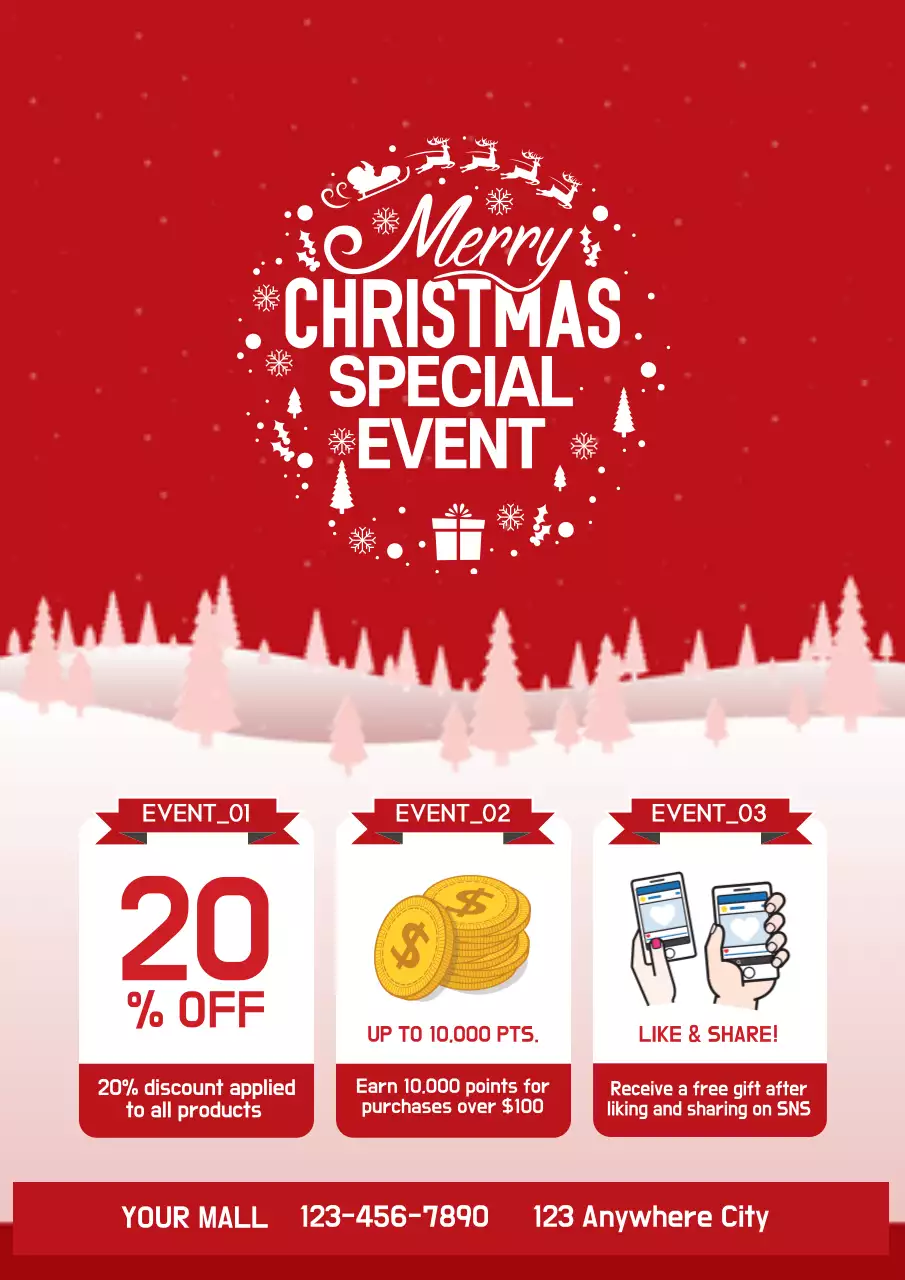 Red Festive Christmas Promotion Poster