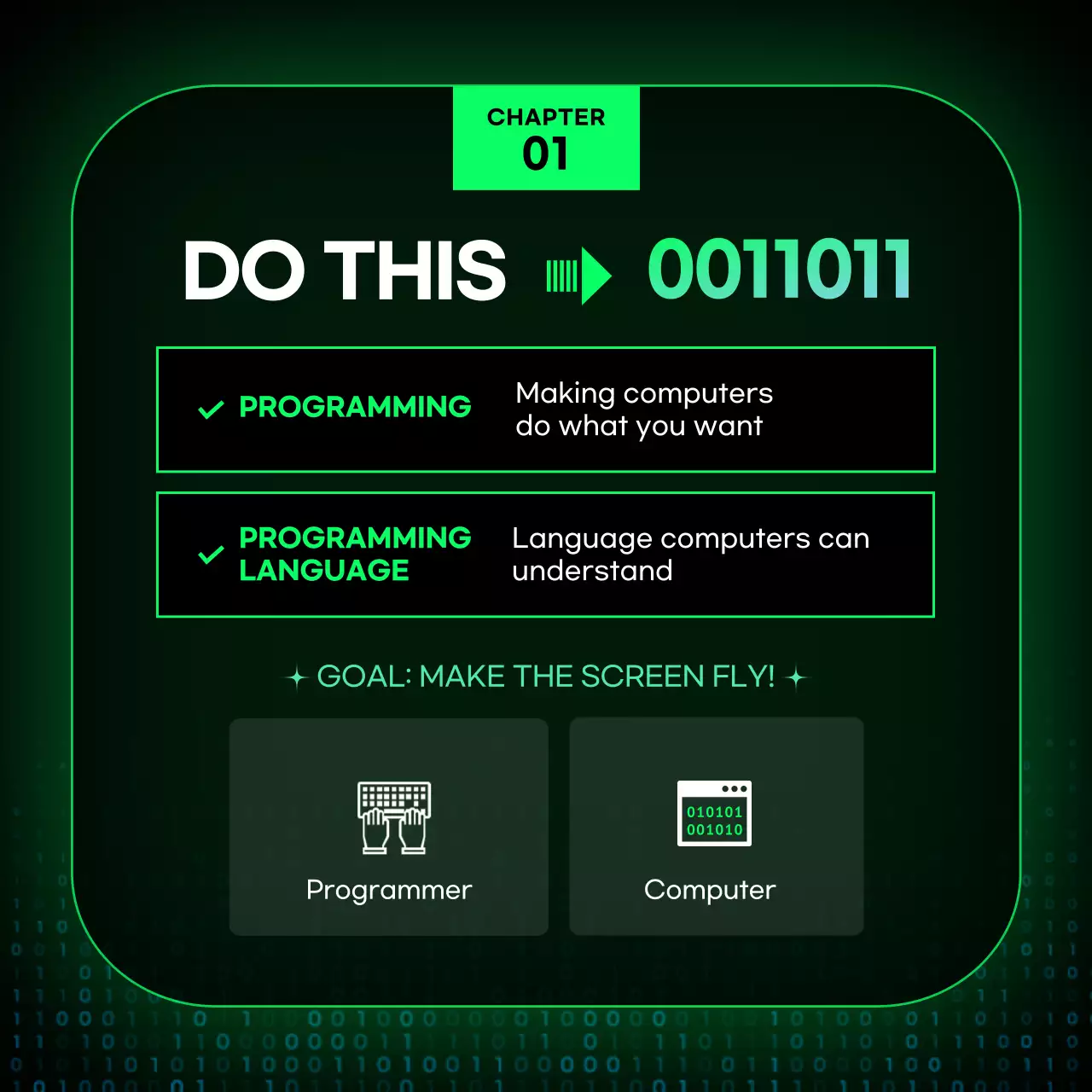 Programmer's Day card news design with a black neon sign concept