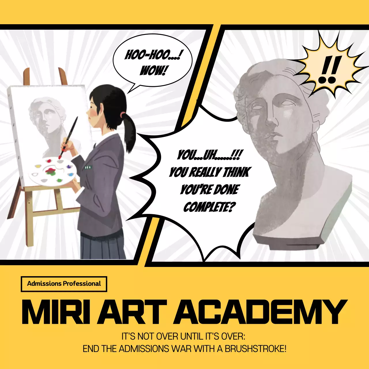 Yellow Comic Art Advertisement Social Media Post