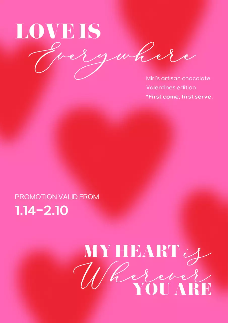 Red and pink heart pattern Valentine's Day poster