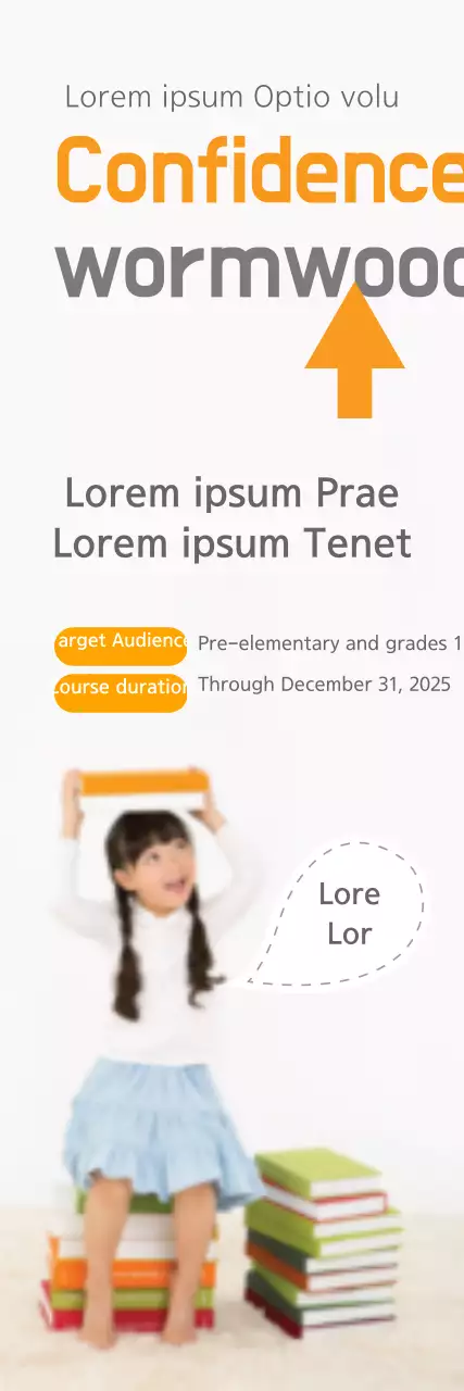 Banner de promoção de educação simples laranja