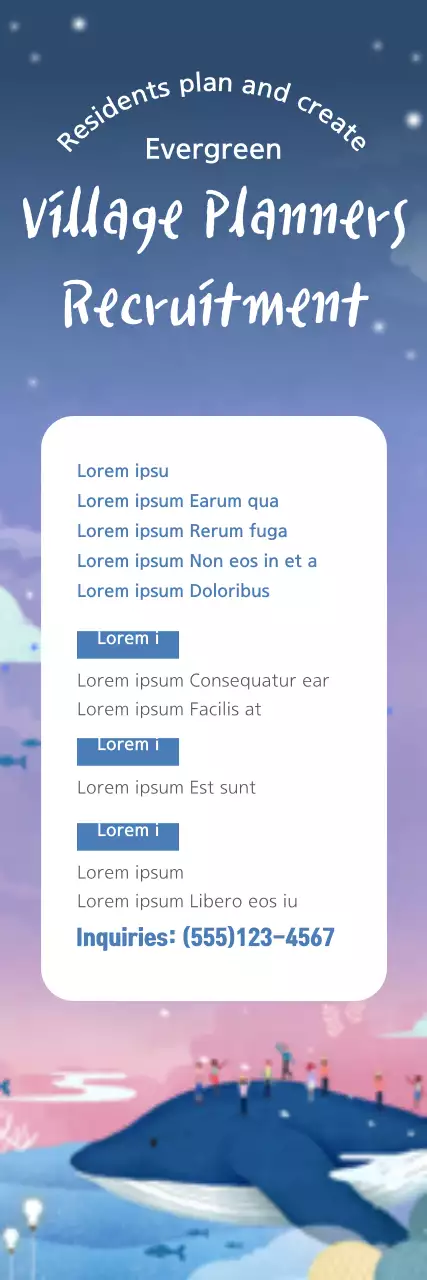 Banner de recrutamento da Blue Aesthetic Village