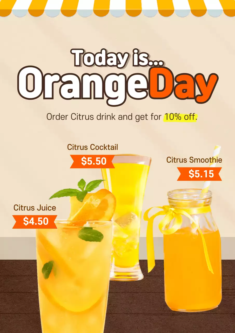 Orange Trendy Citrus Promotion Poster