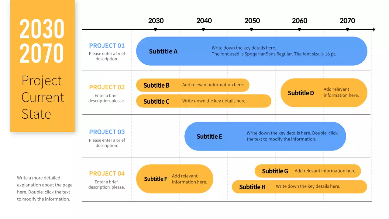 Yellow and blue project infographic