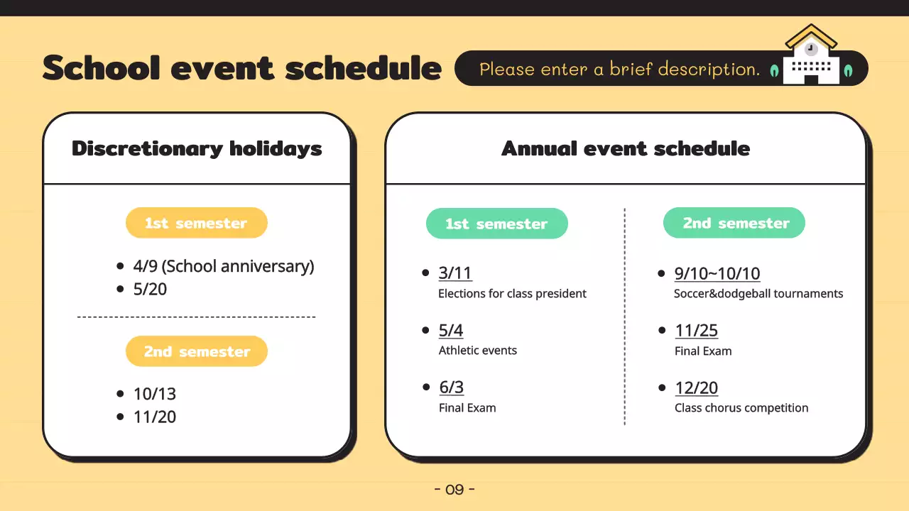 노란색 간단한 부모 발표 프레젠테이션