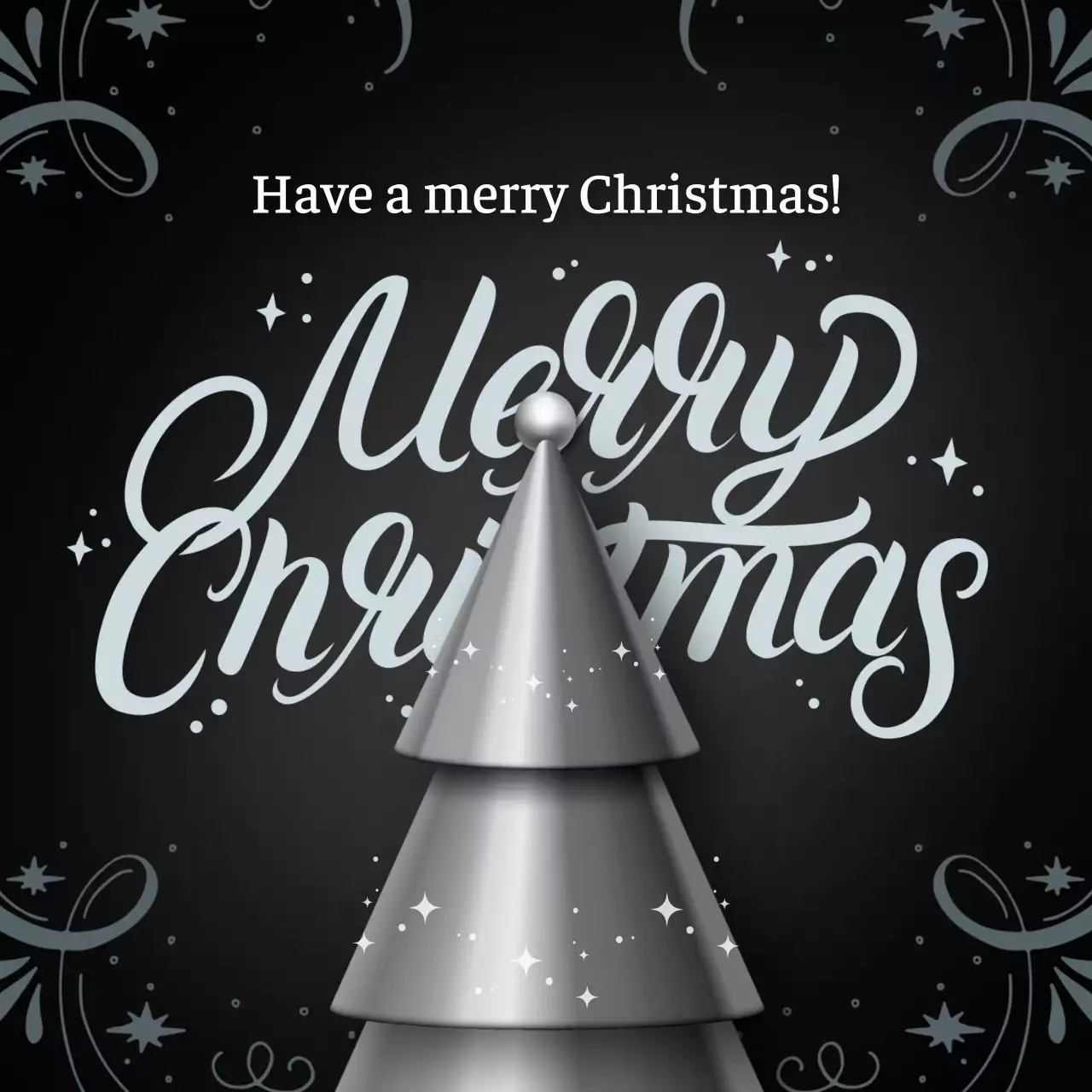 검은색 우아한 크리스마스 초대장 소셜 미디어 게시물