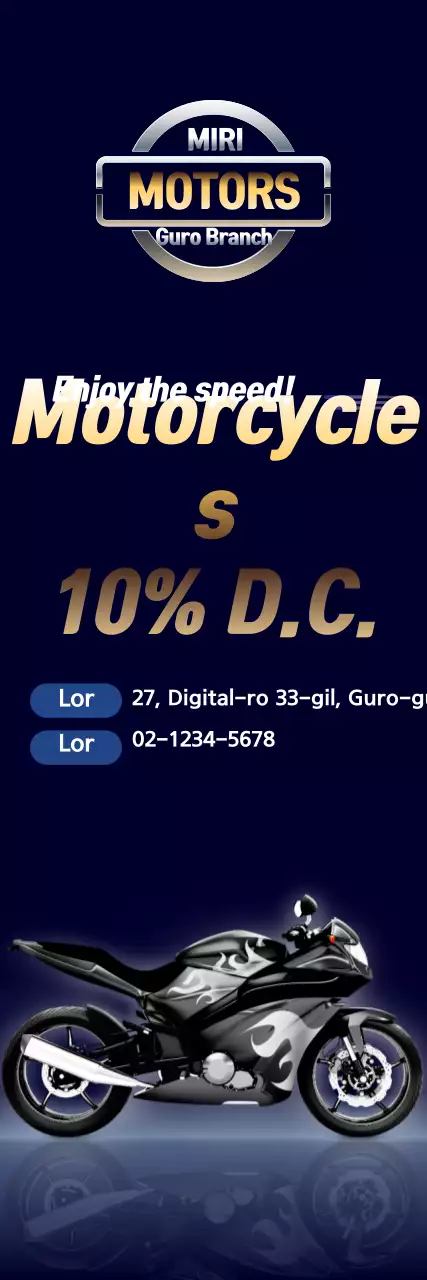 Banner promocional de motocicleta preta moderna