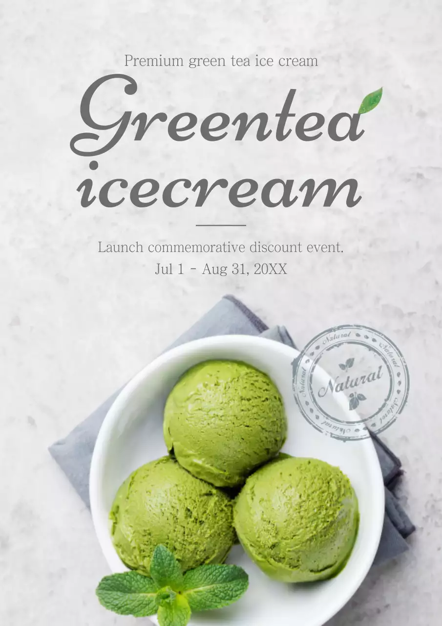 Green Modern Ice Cream Promotion Poster