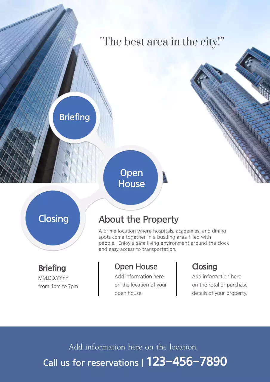 Blue Modern Property Promotion Poster