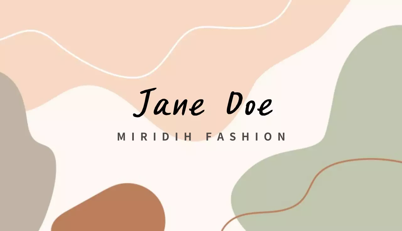 Beige Abstract Fashion Business Card
