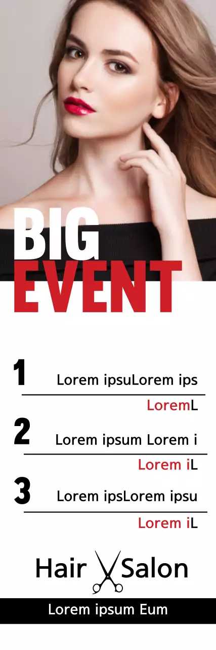 Banner de evento de salão elegante vermelho