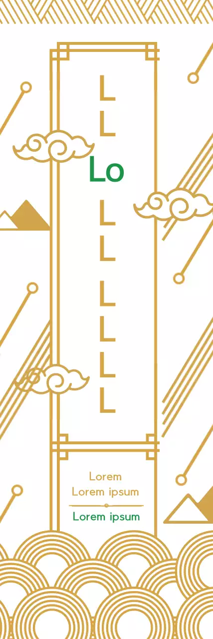 Banner de documento de design abstrato dourado