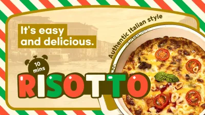 Italian flag in ocher color and background concept Cheeserizotto theme