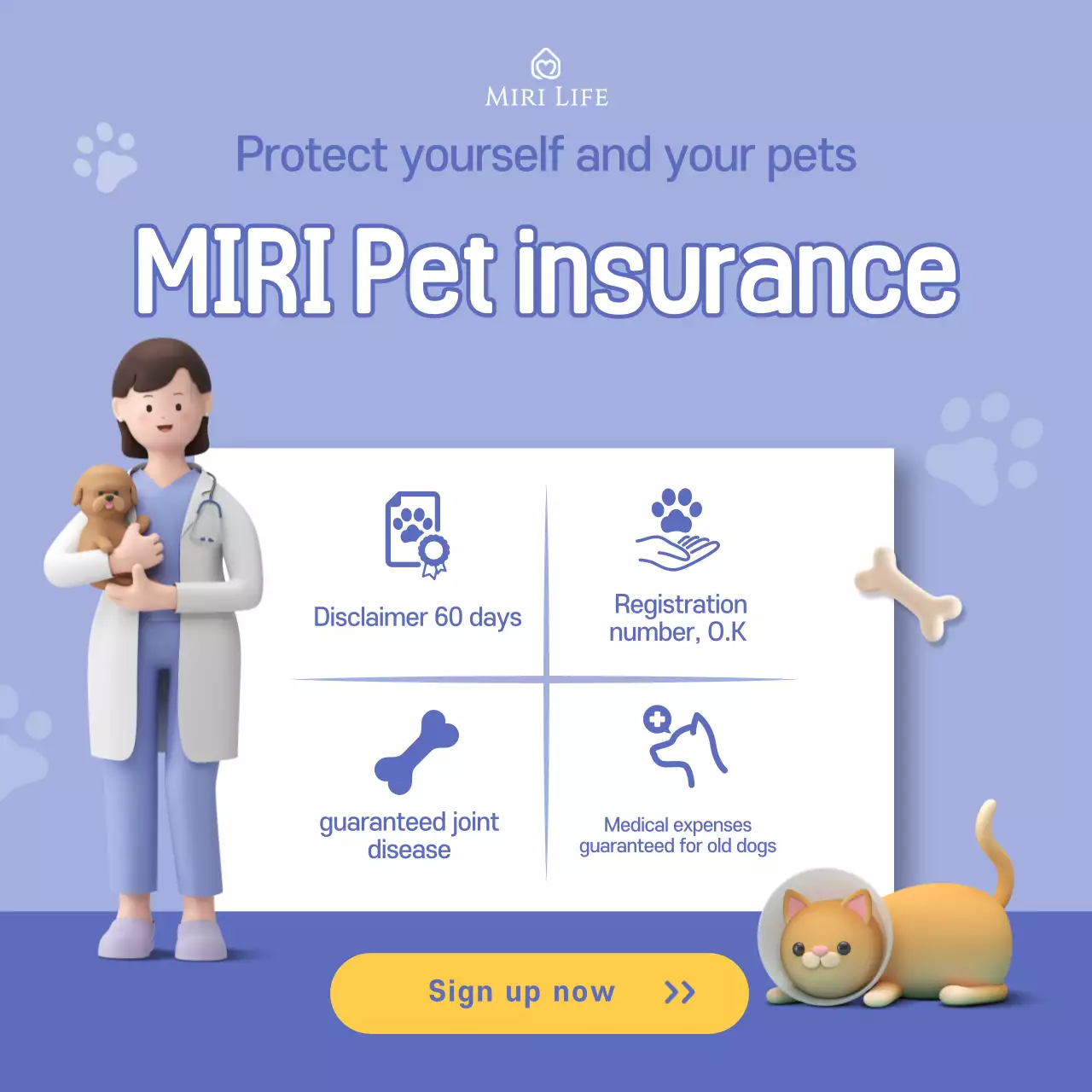 Blue Modern Pet Insurance Promotion Social Media Post