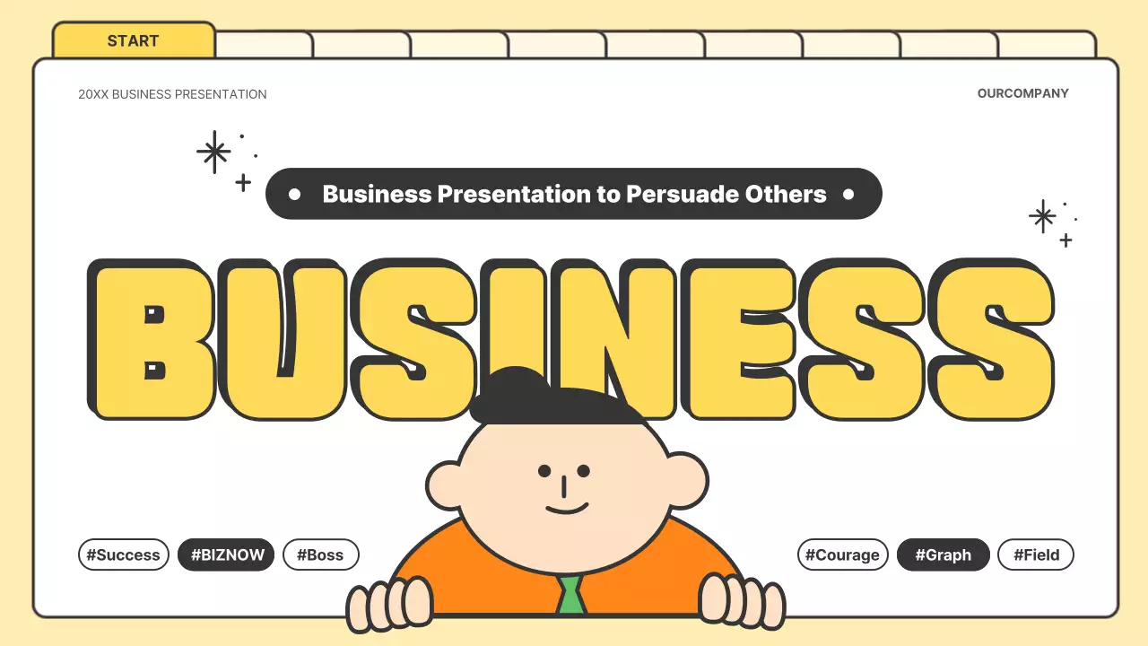 노란색 레트로 비즈니스 프레젠테이션