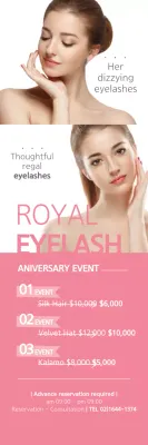 Banner promocional de cílios rosa elegante