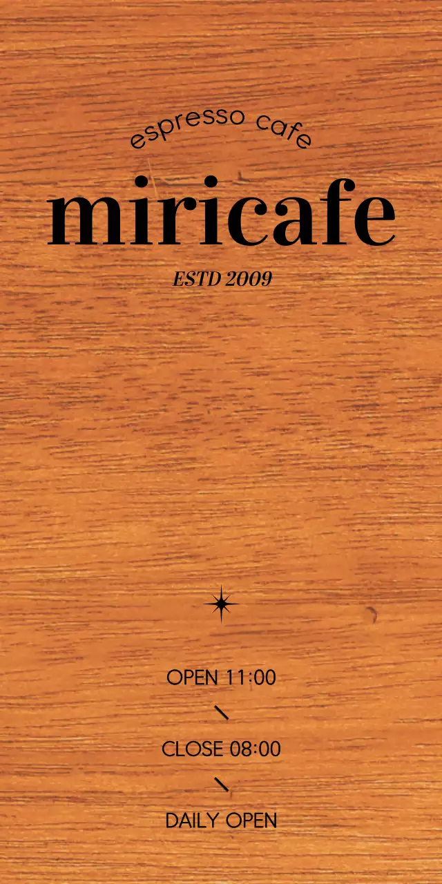 Simple cafe design with black text