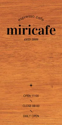 Simple cafe design with black text