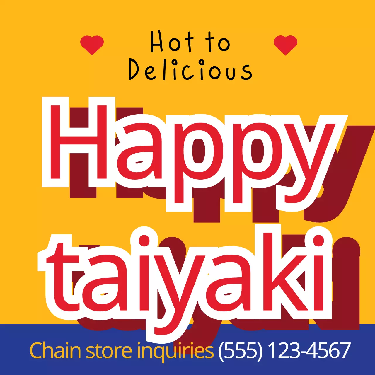 Yellow Bold Taiyaki Promotion Banner