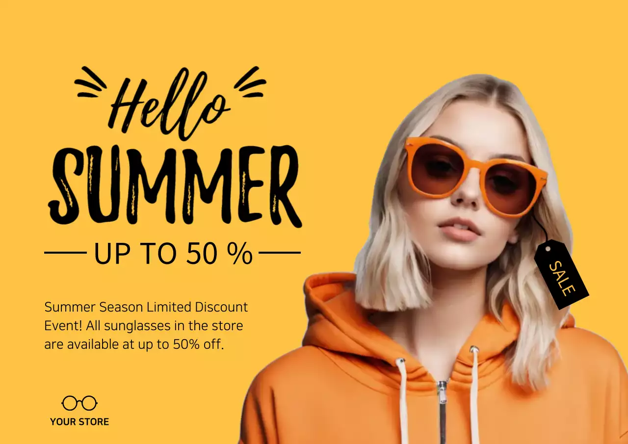 Orange Trendy Summer Promotion Poster