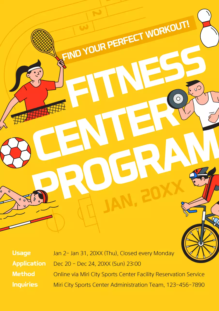 Yellow Modern Fitness Promotion Poster