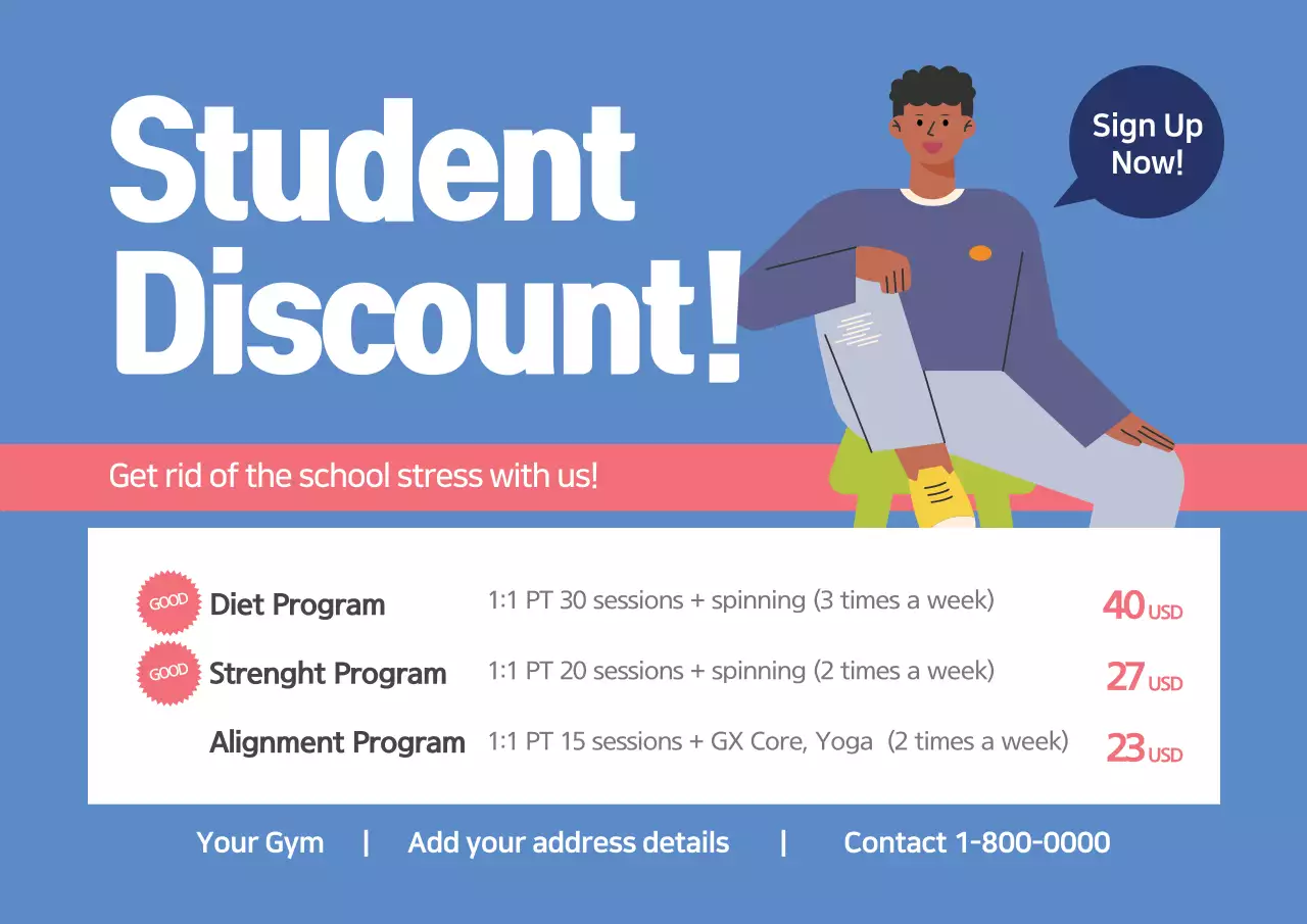 Blue Modern Student Promotion Poster