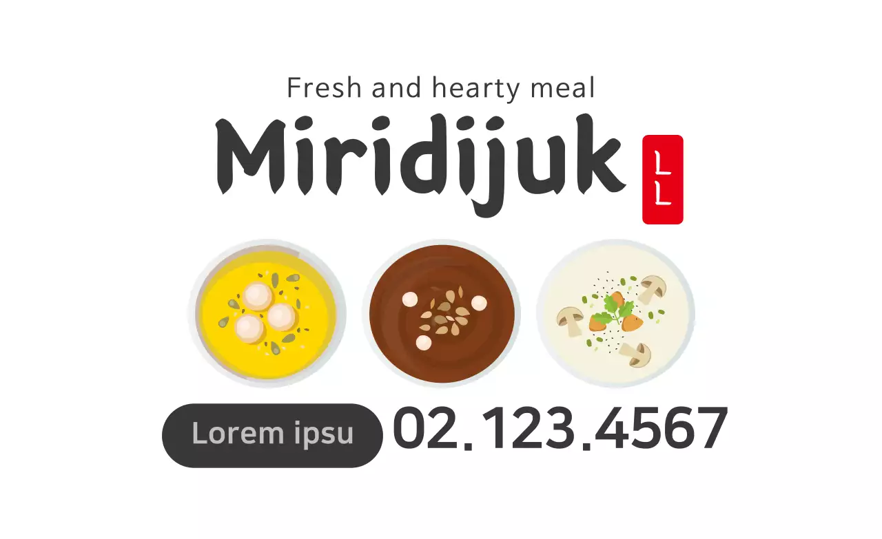 White illustration clean restaurant porridge promotion