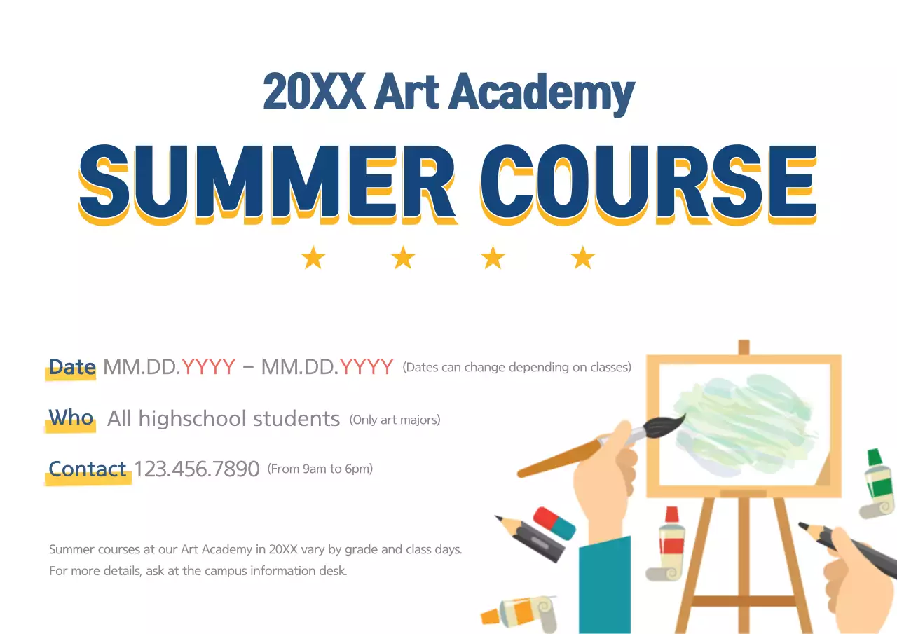 Blue Modern Art Announcement Poster