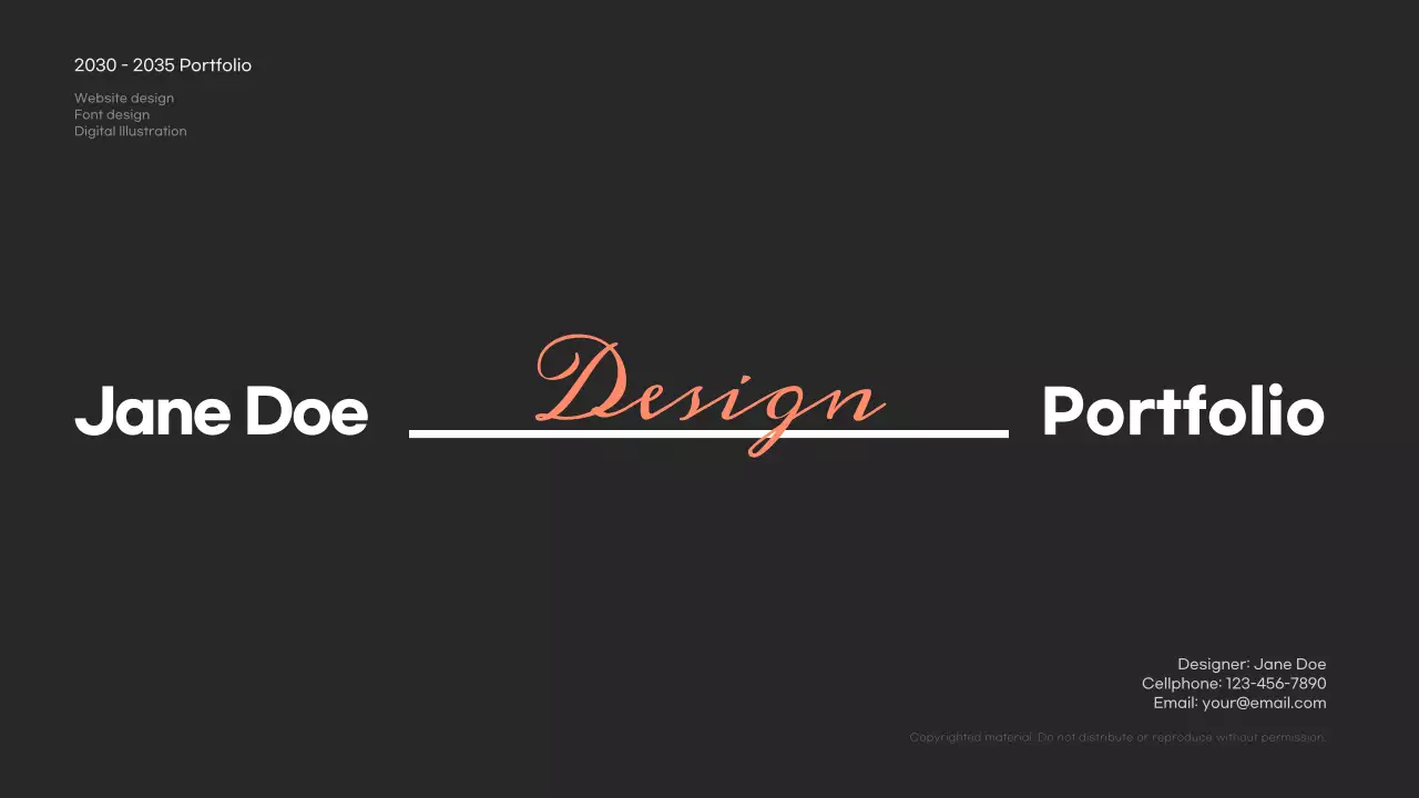 Black Minimal Design Portfolio Presentation