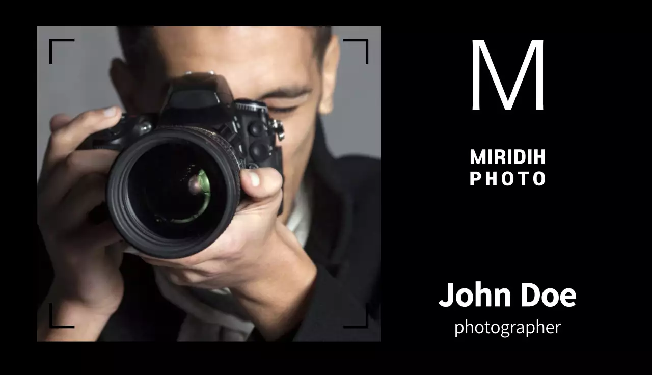 Black Professional Photography Business Card