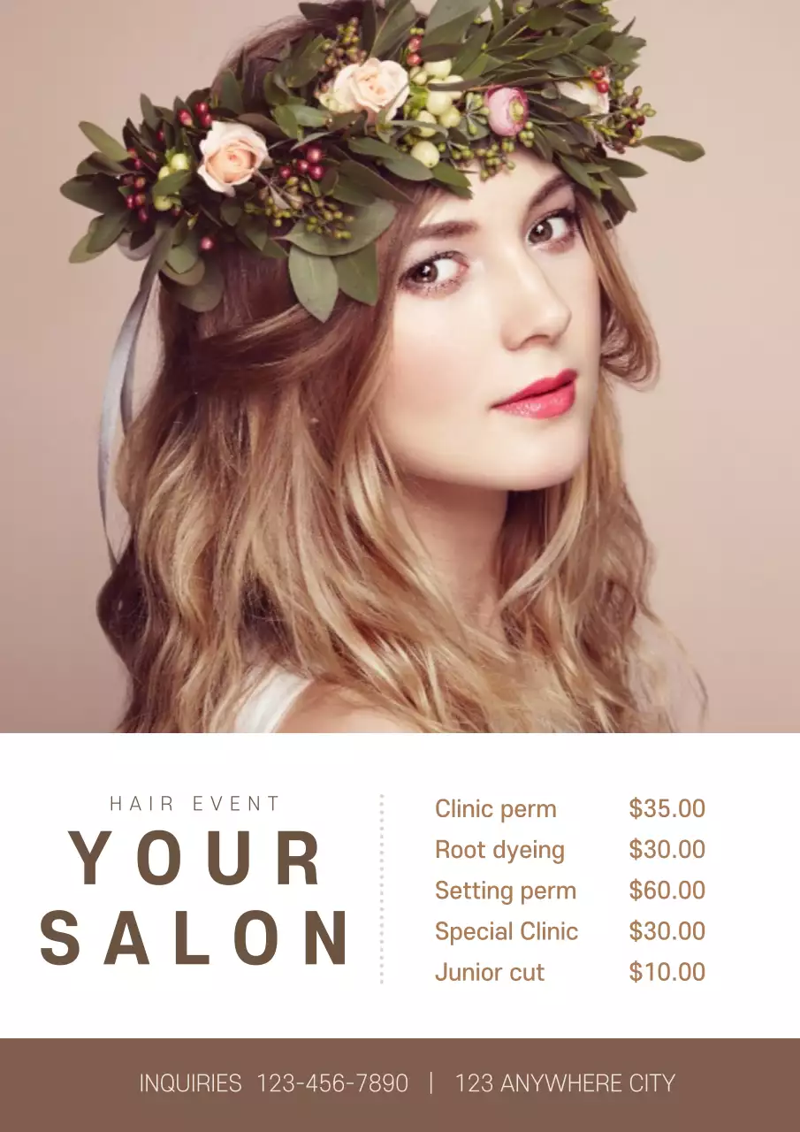 Beige Elegant Hair Promotion Poster