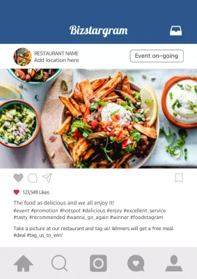 Blue Trendy Food Promotion Poster