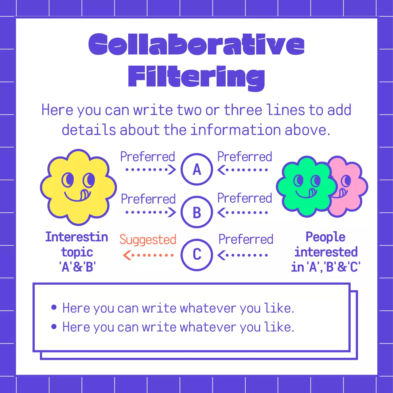 Informação do algoritmo de formas azuis e coloridas