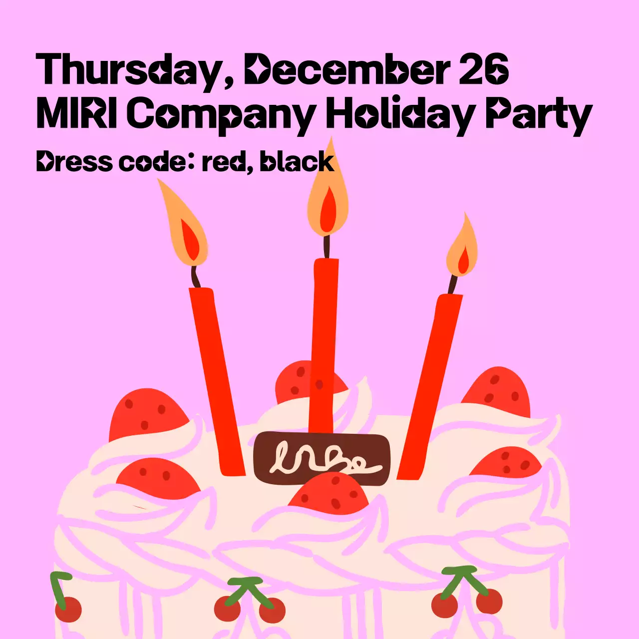 Pink Retro Holiday Invitation Social Media Post