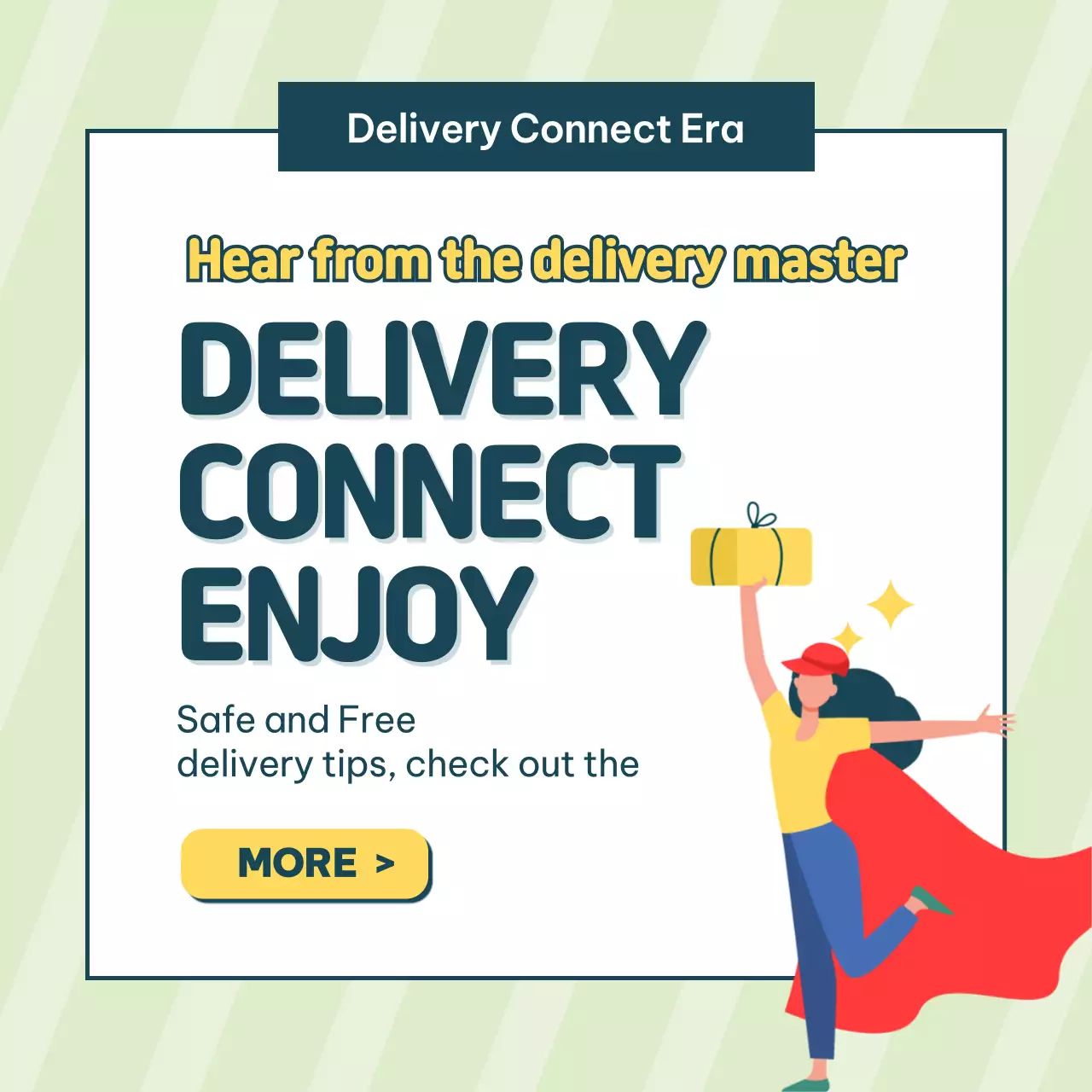 Green Modern Delivery Promotion Social Media Post