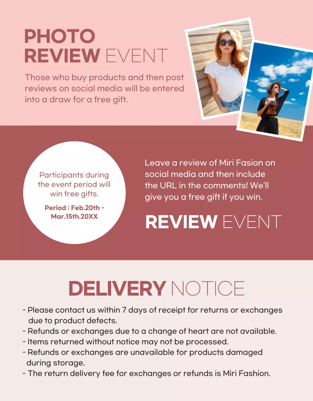 Pink Modern Fashion Promotion Poster